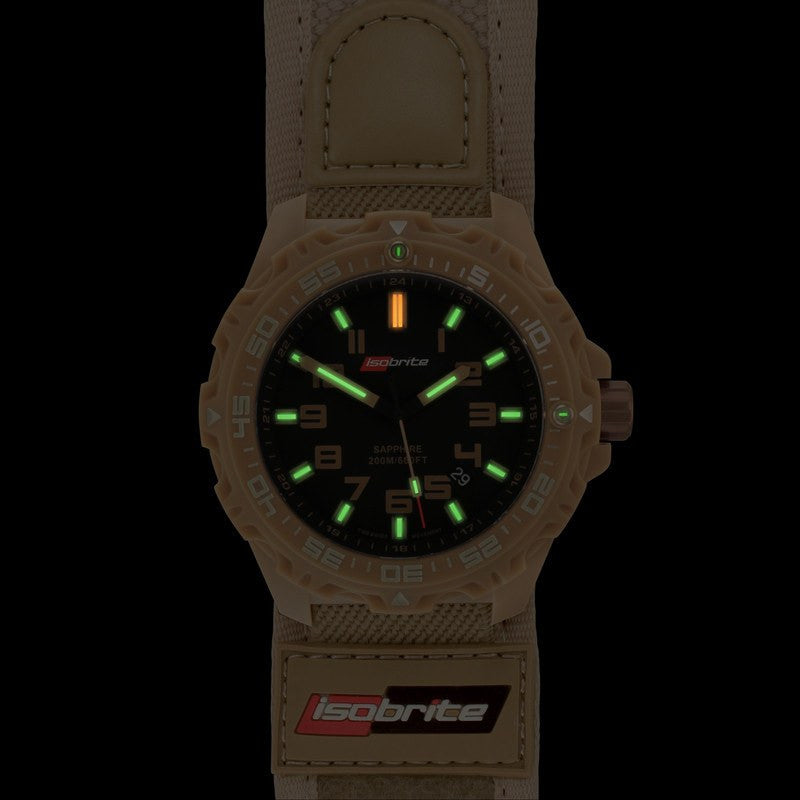Isobrite T100 Valor Polycarbonate Men's Watch Tan-Black | Nylon ISO316