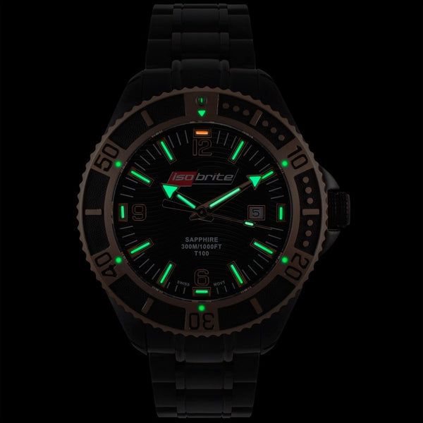 Isobrite Master Diver ISO502 Black-Gold Watch | Steel