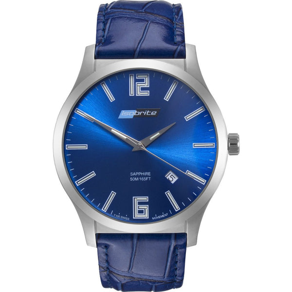 Isobrite Grand Slimline ISO903 Blue Watch | Leather