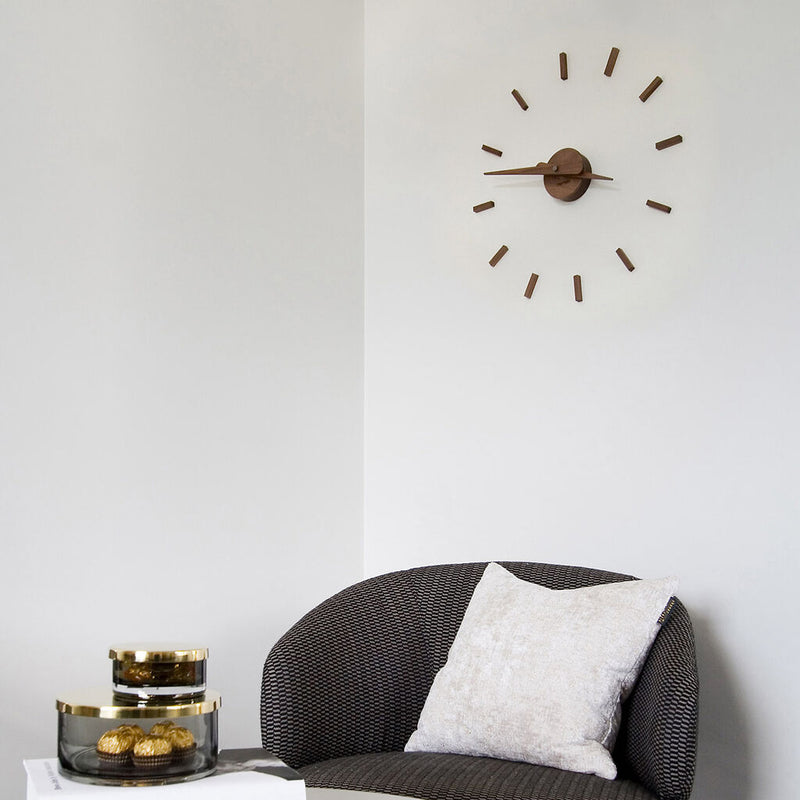 Nomon Sunset N Wall Clock | Walnut/Chromed Brass