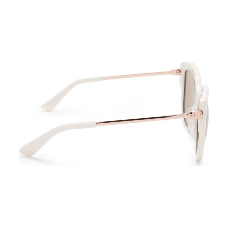 Diff Eyewear Avery Sunglasses | Ivory + Brown Lens