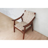 Masaya & Company Izapa Arm Chair Rosita Walnut/Natural Leather 