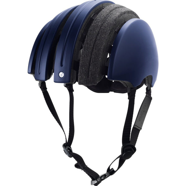 Brooks England x Carrera Foldable Helmet w/ Cover | Blue/Grey Herringbone M