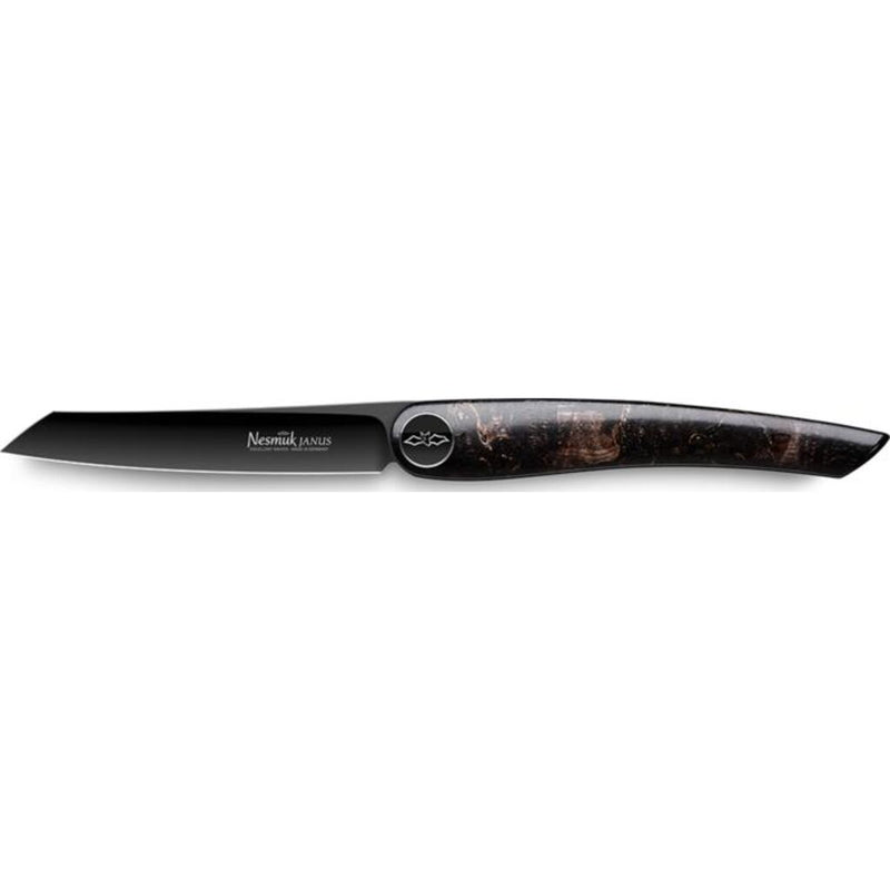 Nesmuk Janus Folder Karelian Birch Burl, Black