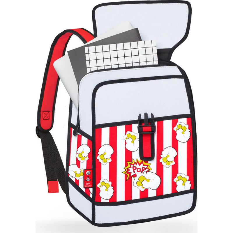 Jump From Paper Popcorn Printed Backpack | Red