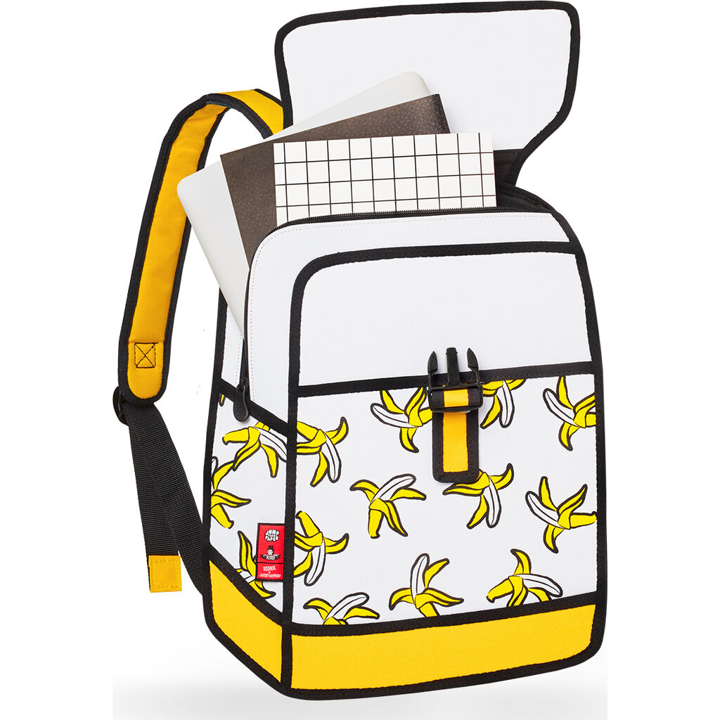 Jump From Paper Banana Printed Backpack | Yellow – Sportique
