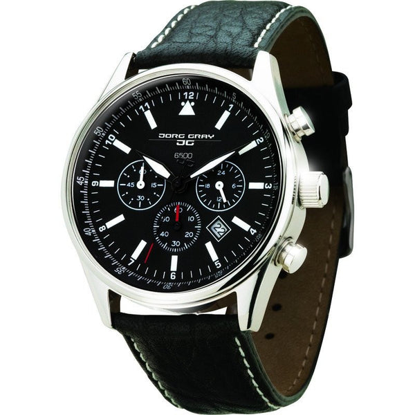 Jorg Gray JG6500 Black Chronograph Men's Watch | Leather