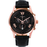 Jorg Gray JG6600-21 Black w/ Gold Chronograph Men's Watch | Leather
