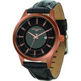 Jorg Gray JG6800-14 Black w/ Gold Three Hand Men's Watch | Leather