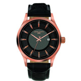 Jorg Gray JG6800-14 Black w/ Gold Three Hand Men's Watch | Leather