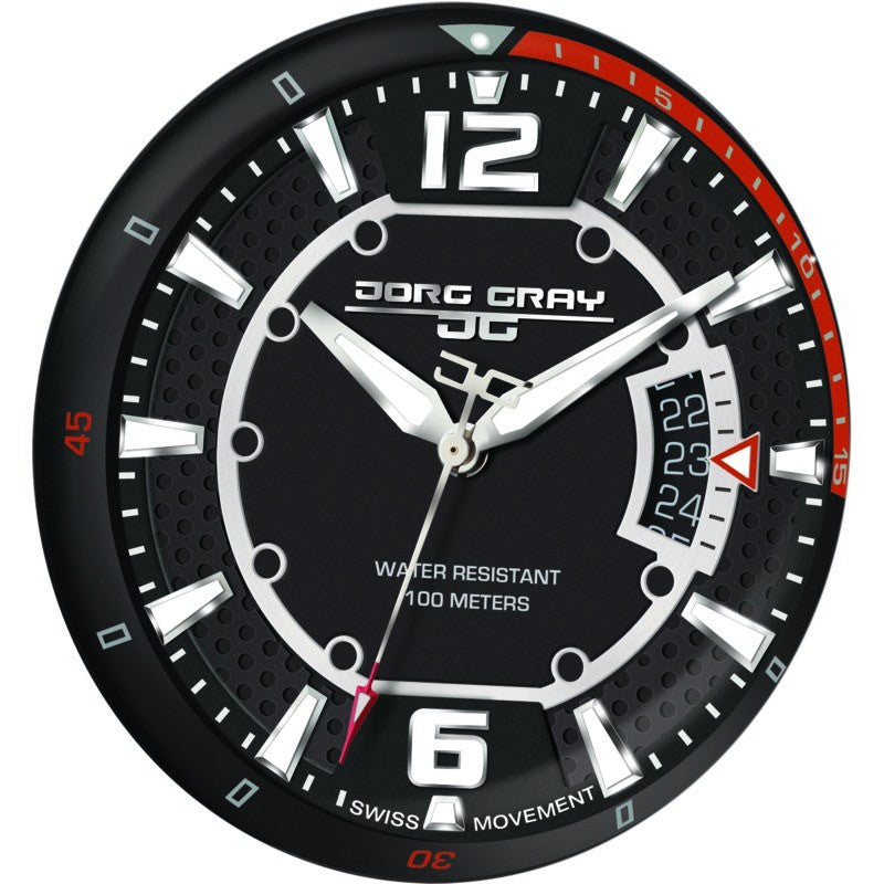 Jorg Gray JG8300-13 Black w/ Orange Three Hand Men's Watch | Silicone