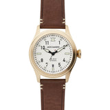 Jack Mason White Aviator 3 Hand Gold Watch | Brown Leather JM-A101-306