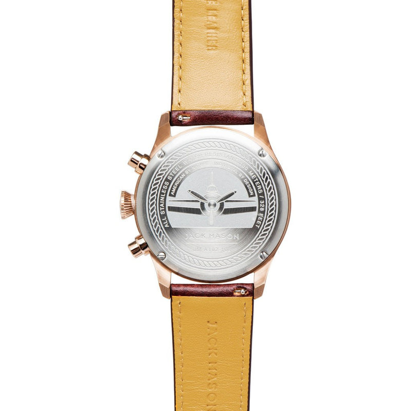 Jack Mason Aviator JM-A102-108 Chronograph Watch Brown Leather JM