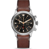 Jack Mason Black Aviator Chronograph Stainless Steel Watch | Brown Leather JM-A102-401