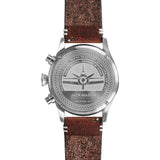 Jack Mason Black Aviator Chronograph Stainless Steel Watch | Brown Leather JM-A102-401