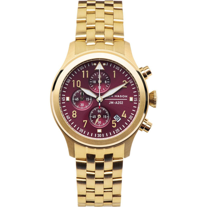 Jack Mason Aviator JM-A202-006 Chronograph Watch Gold Steel