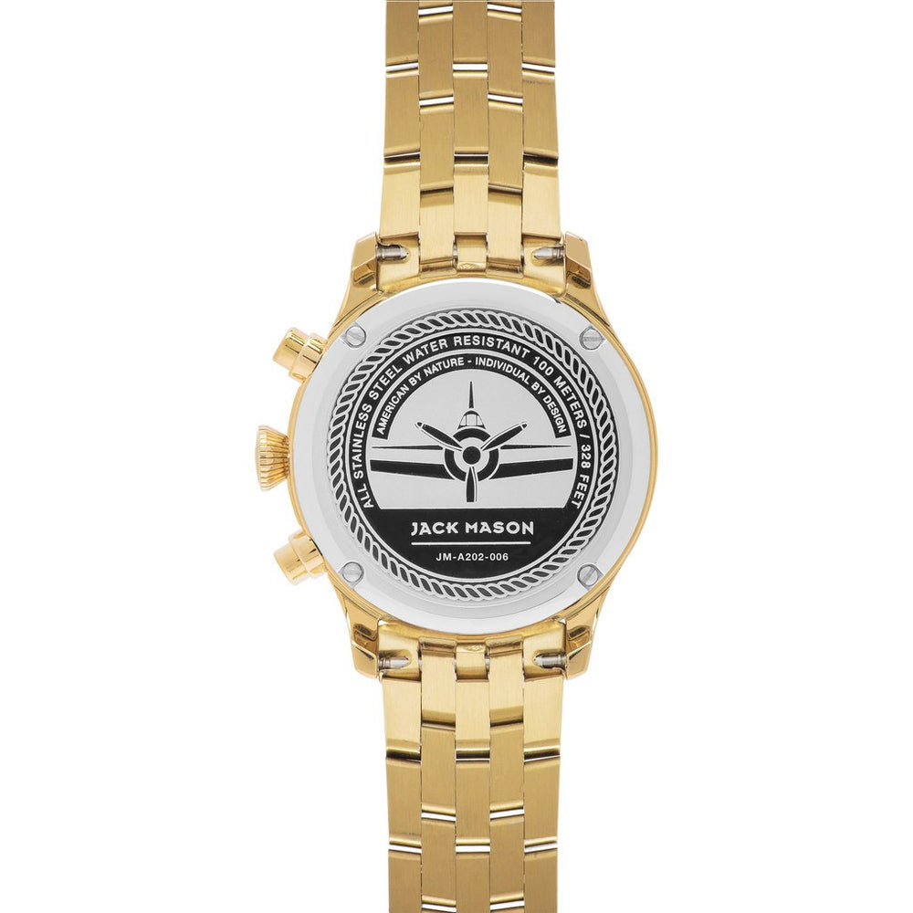 Jack Mason Aviator JM-A202-006 Chronograph Watch Gold Steel