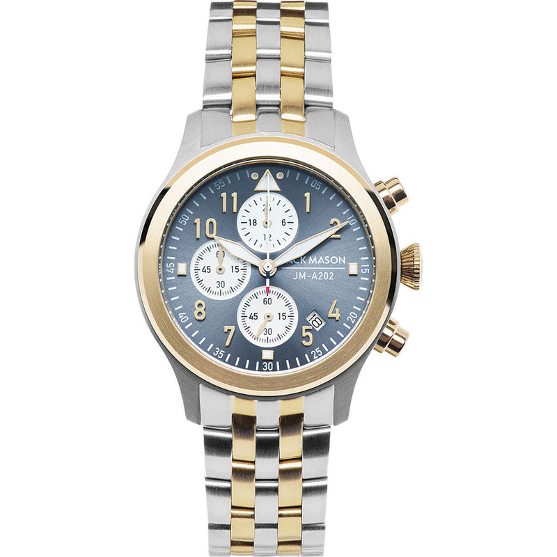 Jack Mason Gray Aviator Chronograph Watch | Two Tone Steel – Sportique