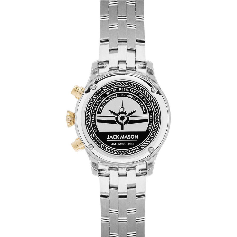 Jack Mason Gray Aviator Chronograph Watch | Two Tone Steel – Sportique