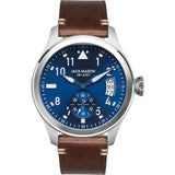 Jack Mason Navy Aviator Sub Second Stainless Steel Watch | Brown Leather JM-A301-001