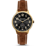 Jack Mason Field Watch 38mm | Black/Brown Suede JM-F401-023