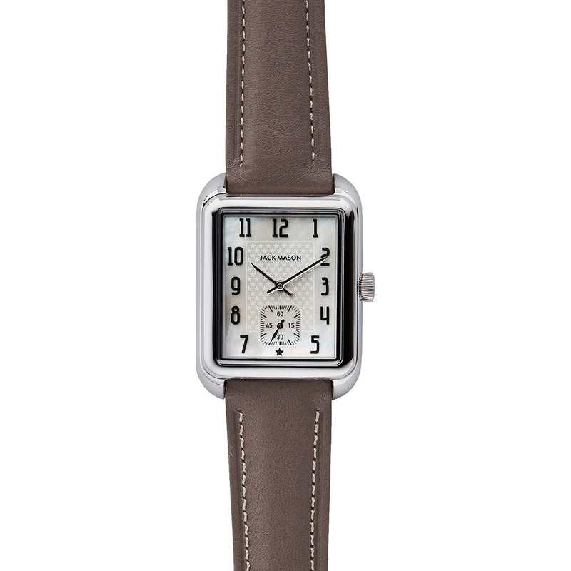 Jack Mason Pearl Issue No. 2 Sub Second Stainless Steel Watch | Taupe Leather JM-IS02-002