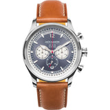 Jack Mason Gray/White Nautical Chronograph Stainless Steel Watch 42mm | Tan Leather  JM-N102-204