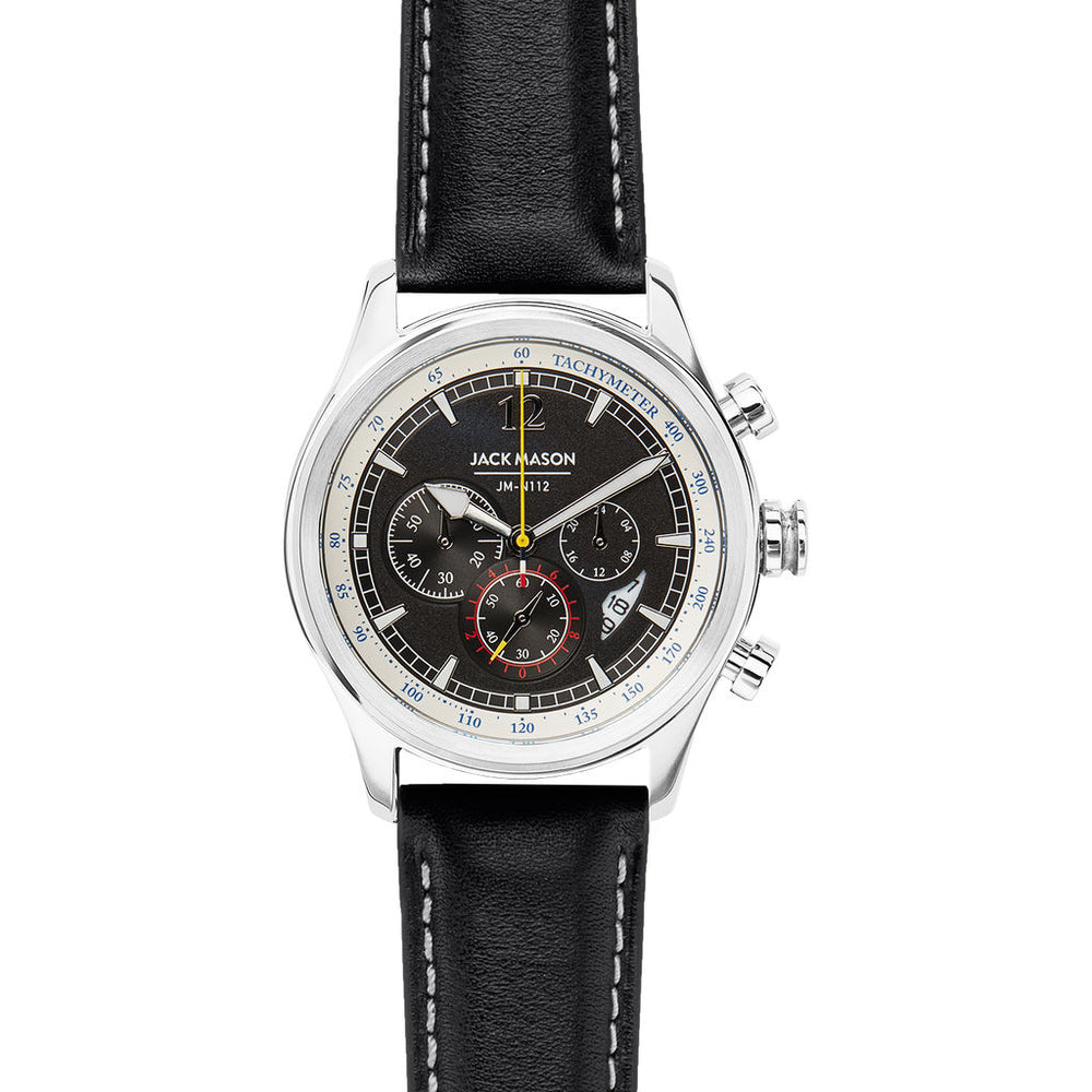 Jack Mason Black Nautical Chronograph Stainless Steel Black