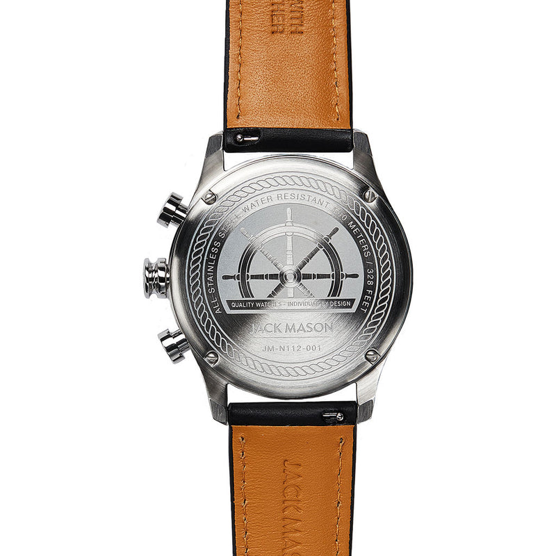 Jack Mason Black Nautical Chronograph Stainless Steel Black