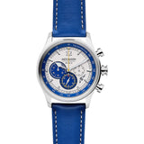 Jack Mason White Nautical Chronograph Stainless Steel Watch | Cobalt Leather JM-N112-004