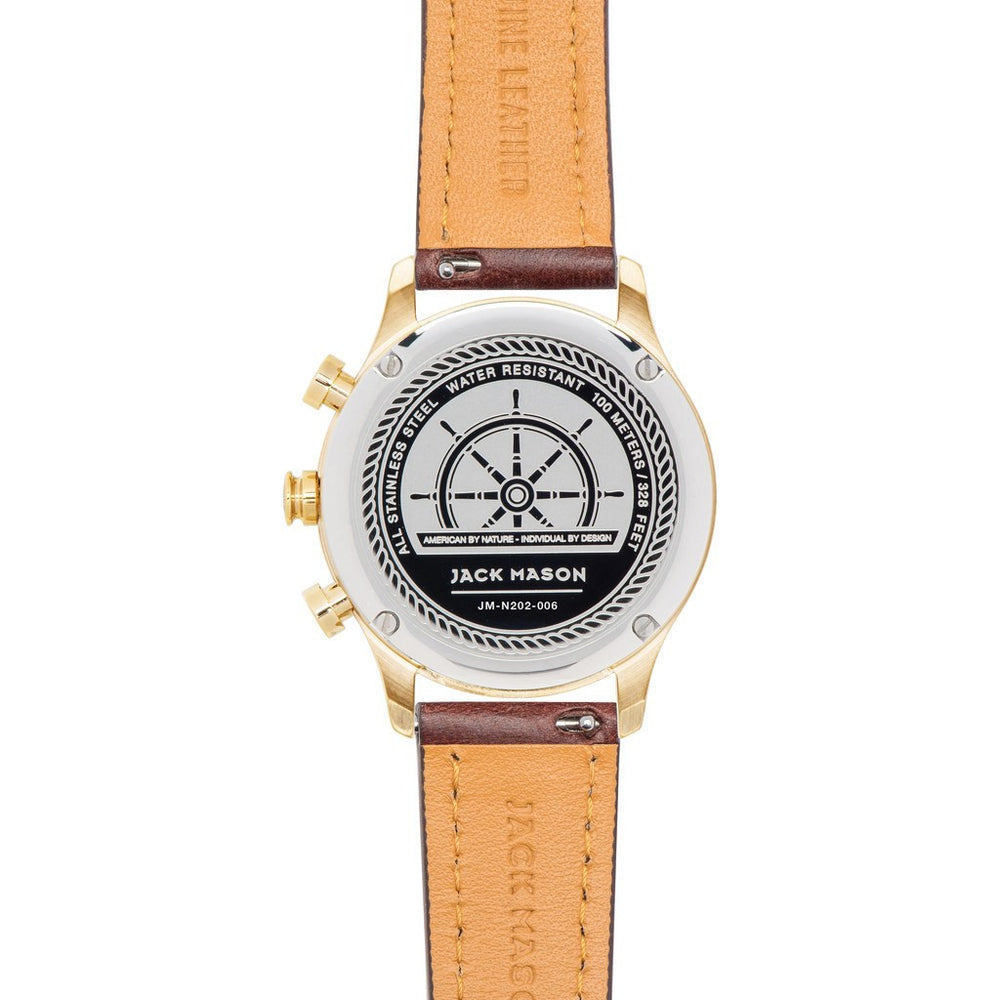 Jack Mason Nautical JM-N202-006 Chronograph Watch Tan Leather