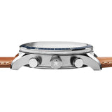 Jack Mason White Nautical Chronograph Stainless Steel Watch | Tan Leather JM-N302-026