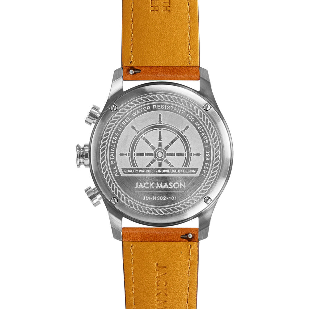 JACK MASON NAUTICAL CHRONOGRAPH WHITE TAN Jack Mason Brand | Accessories | Jack Mason Nautical  main image 4