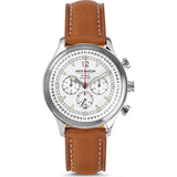 Jack Mason White Nautical Chronograph Stainless Steel Watch | Tan Leather JM-N402-001