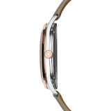 Jack Mason Mauve Deck 3 Hand Two Tone Watch | Gray Leather JM-N501-104