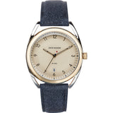 Jack Mason Champagne Deck 3 Hand Two Tone Watch | Navy Leather  JM-N501-105
