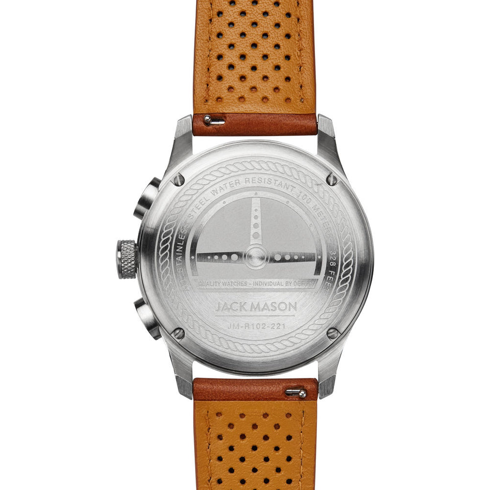 Jack Mason White Racing Chronograph Stainless Steel Watch 42mm Tan