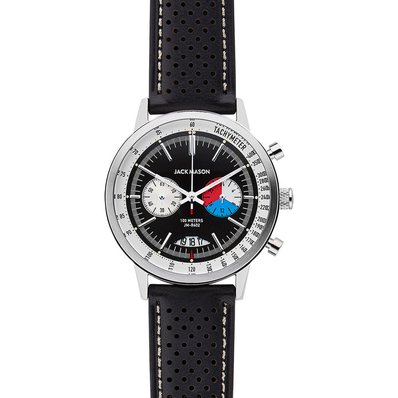 Jack Mason Racing Chronograph Black Watch 40mm | Black Leather JM-R402-003