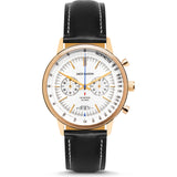 Jack Mason Racing Chronograph Watch | White/Black Leather JM-R402-009