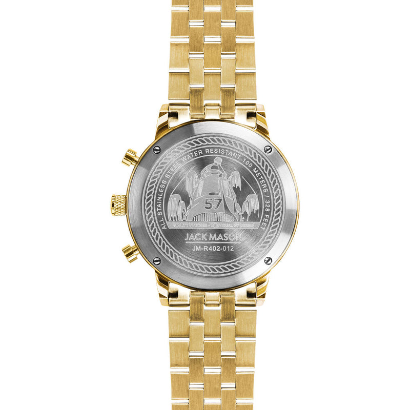 Jack Mason Racing Chronograph Watch | White/Gold JM-R402-012