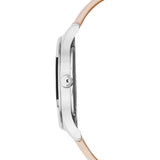 Jack Mason White Slim 2 Hand Stainless Steel Watch | Pink Leather Strap JM-S401-101