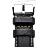 Jack Mason Nautical Watch Strap | Black Leather JMN-LS-001