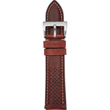 Jack Mason Perforated Leather Watch Strap | Brown  JMS-22-015
