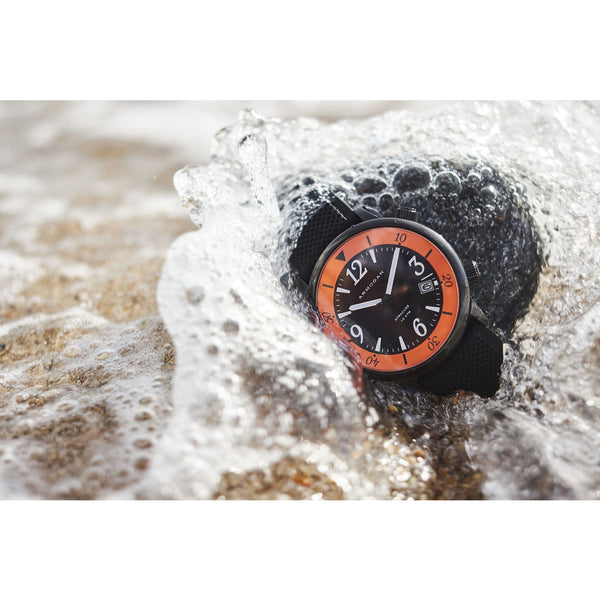 Armogan Syracuse N23 Diving Watch | Orange/Black Steel SYB22N7O2