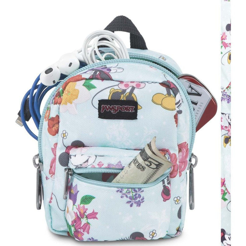 Jansport Disney Lil Break Mini Backpack Accessory Holder | Disney Blooming Minnie-JS0A3BB63D4