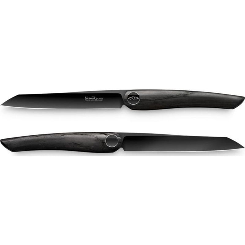 Nesmuk Janus Steak Knife Set of Two Bog Oak