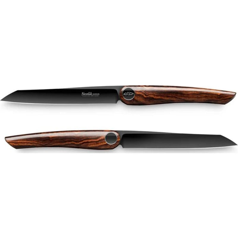 Nesmuk Janus Steak Knife Set of Two Desert Iron Wood