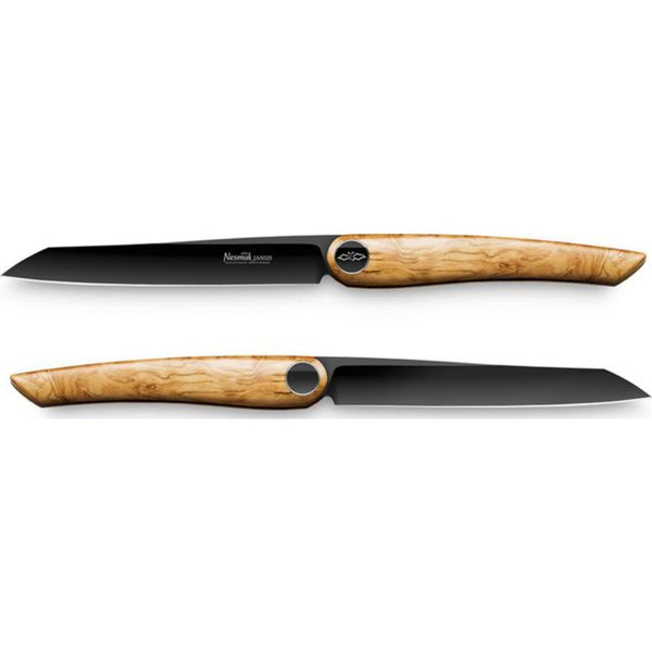 Nesmuk Janus Steak Knife Set of Two Olive Wood