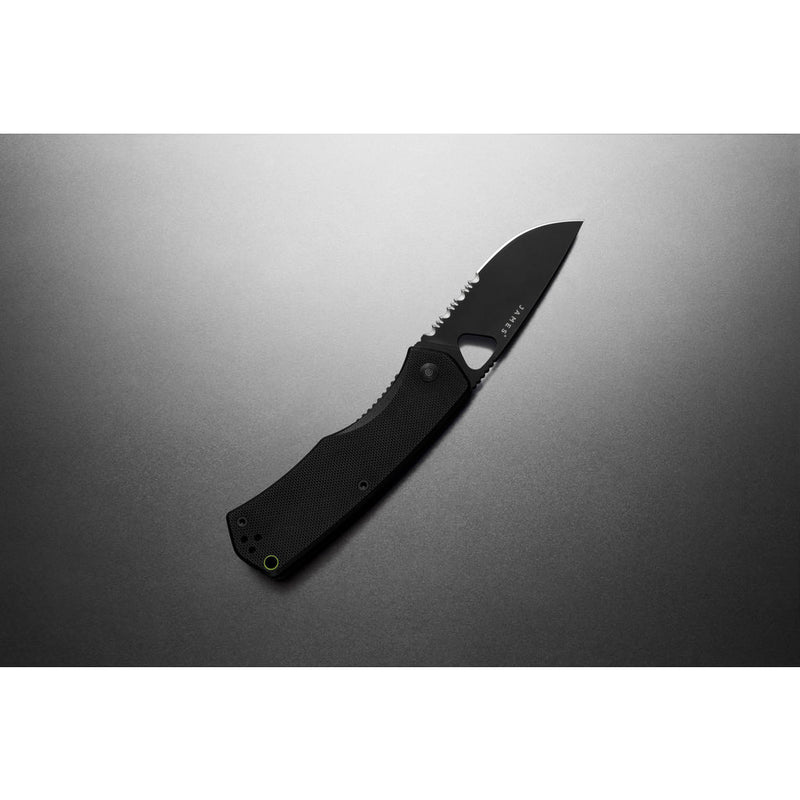 The James Brand Folsom Folding Knife | Black/Black Serrated