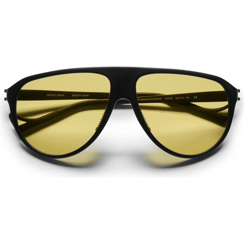 District Vision Yukari Black Sunglasses | District Sports Yellow